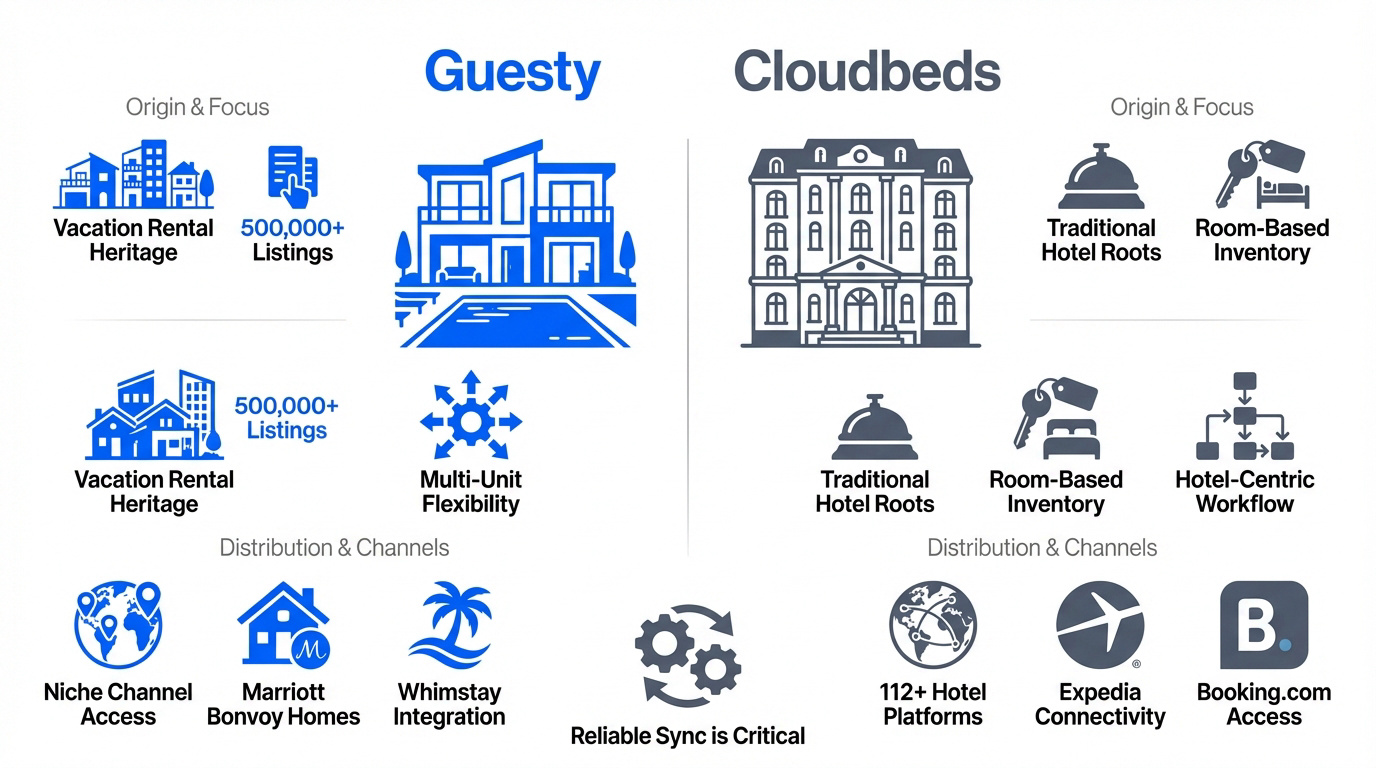 Comparison between Guesty and Cloudbeds property management software features