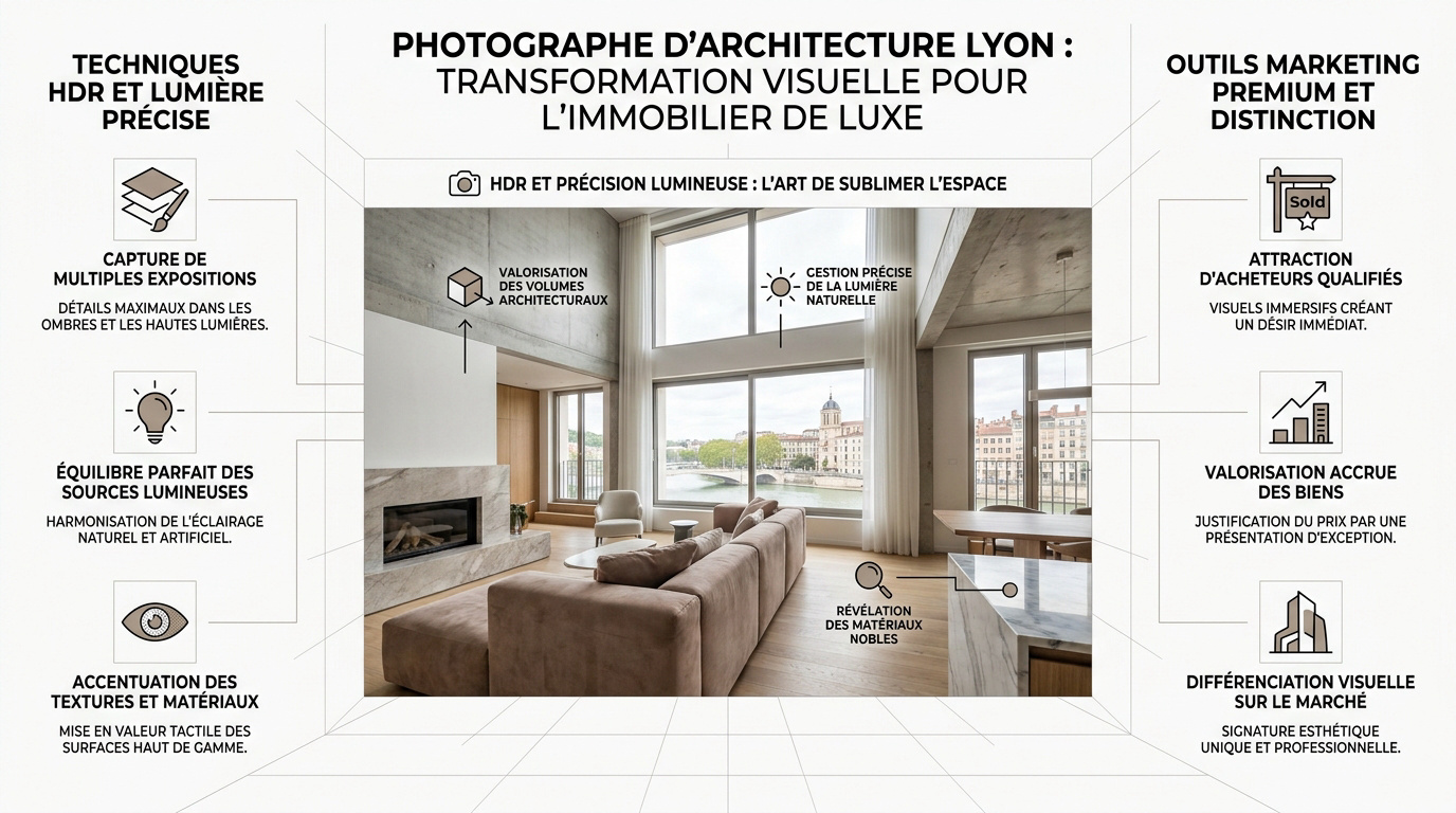 Photographe d'intérieur à Lyon valorisant une décoration de luxe