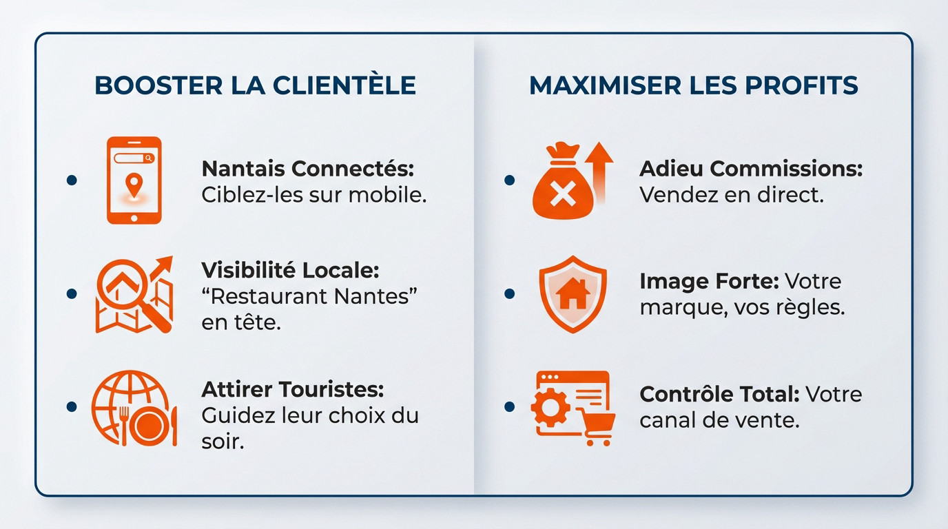 Avantages d'un site web professionnel pour restaurant à Nantes