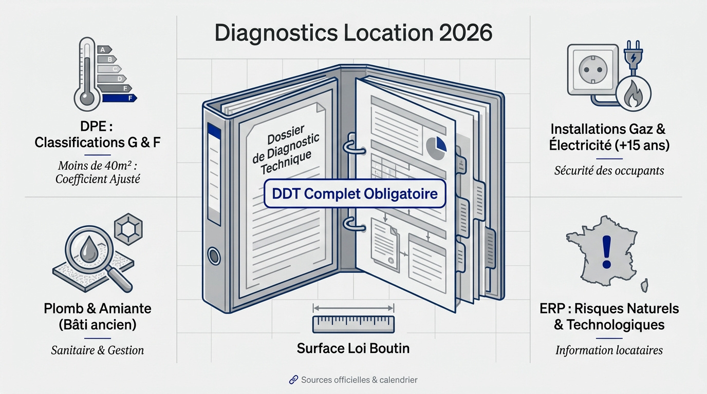 Tableau récapitulatif des diagnostics immobiliers obligatoires pour la location en 2026