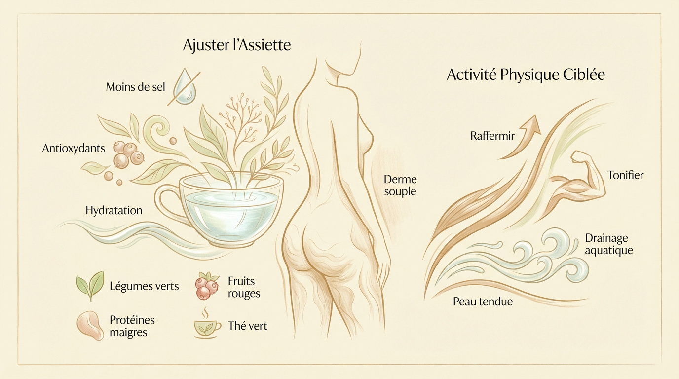 Femme pratiquant une routine de soins corporels pour une peau lisse