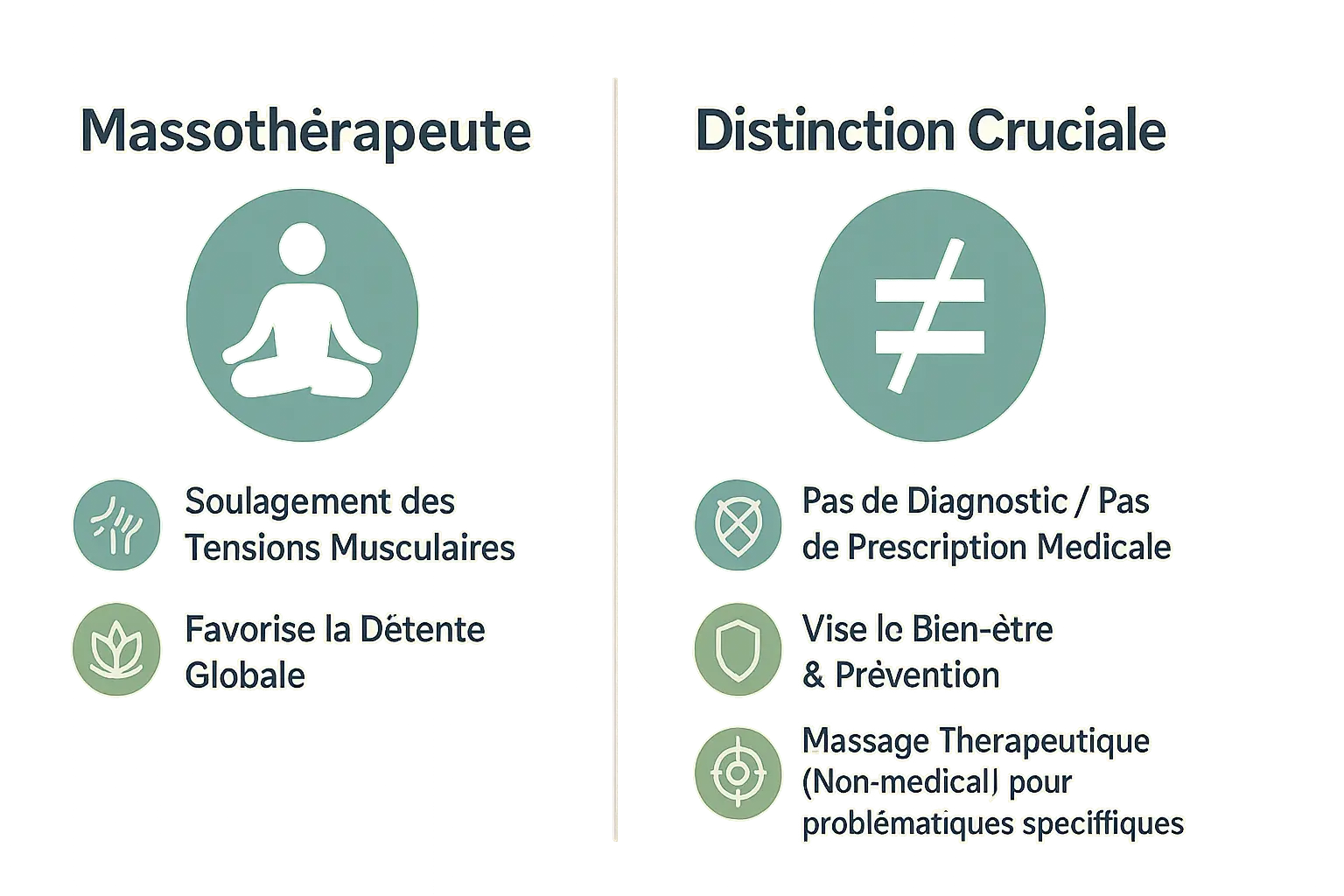 Comparaison entre massothérapeute et kinésithérapeute