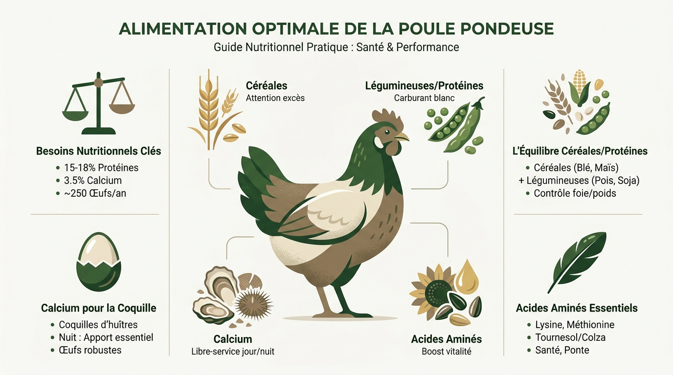 Mélange de graines et céréales équilibré pour poule pondeuse