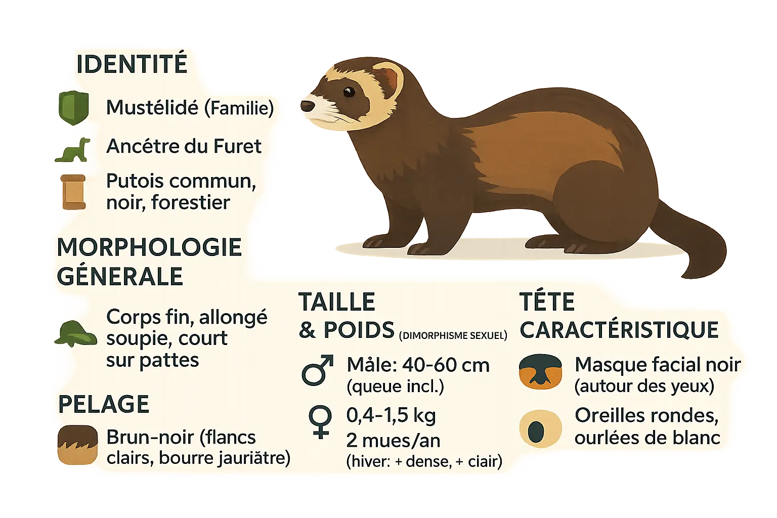 Infographie du putois européen