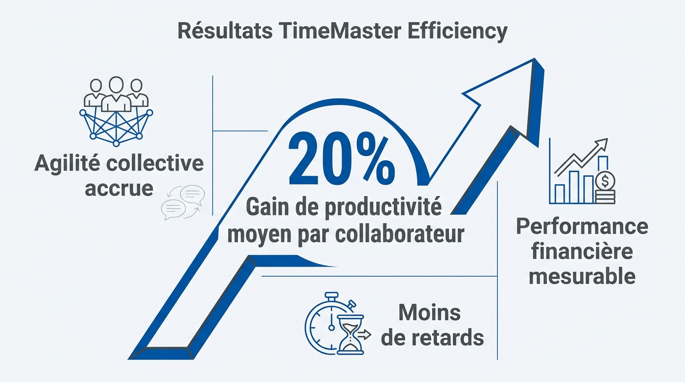 Graphique des 20 pourcent de gain de productivité avec TimeMaster Efficiency