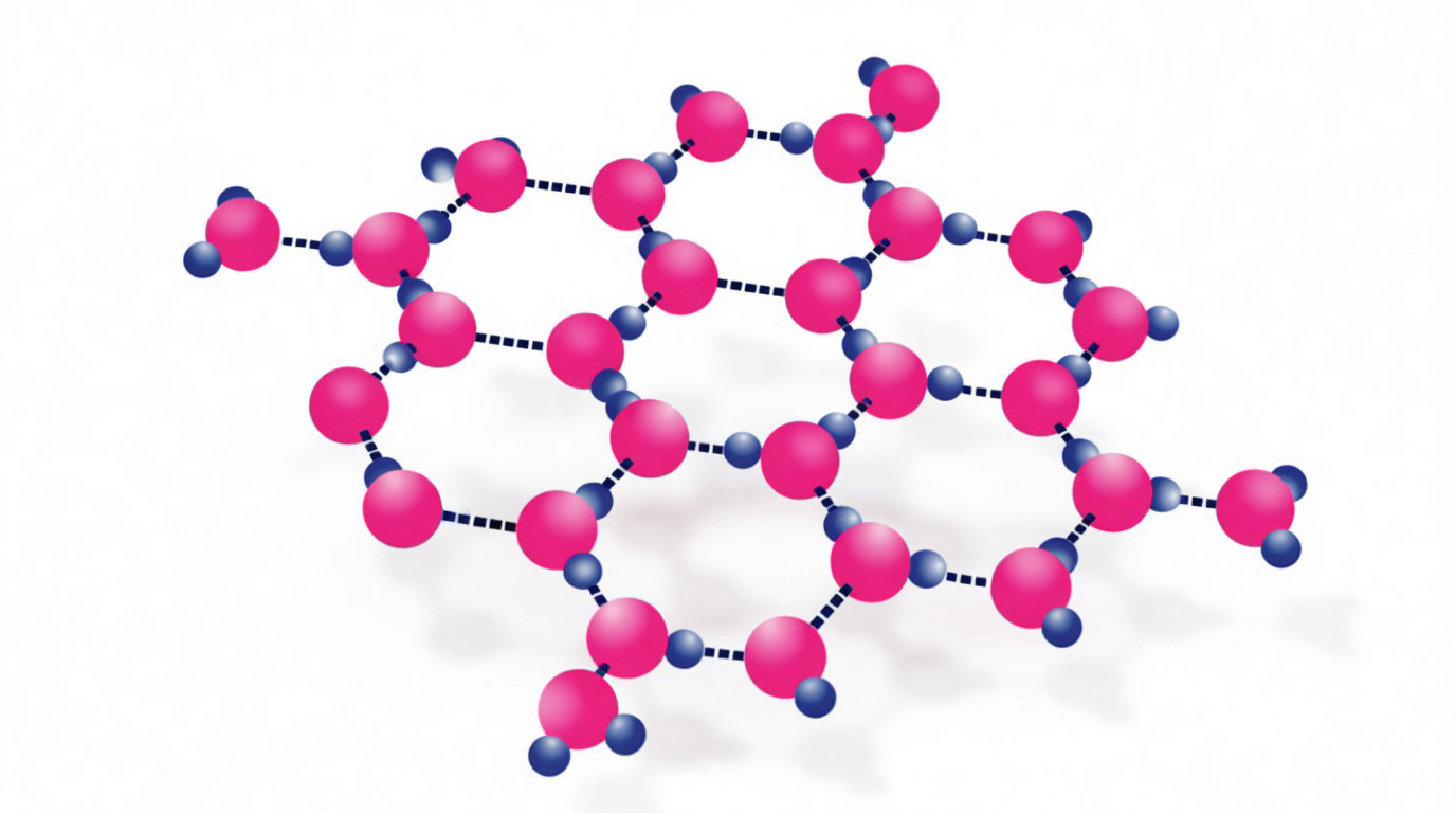 Structure hexagonale des molécules d'eau