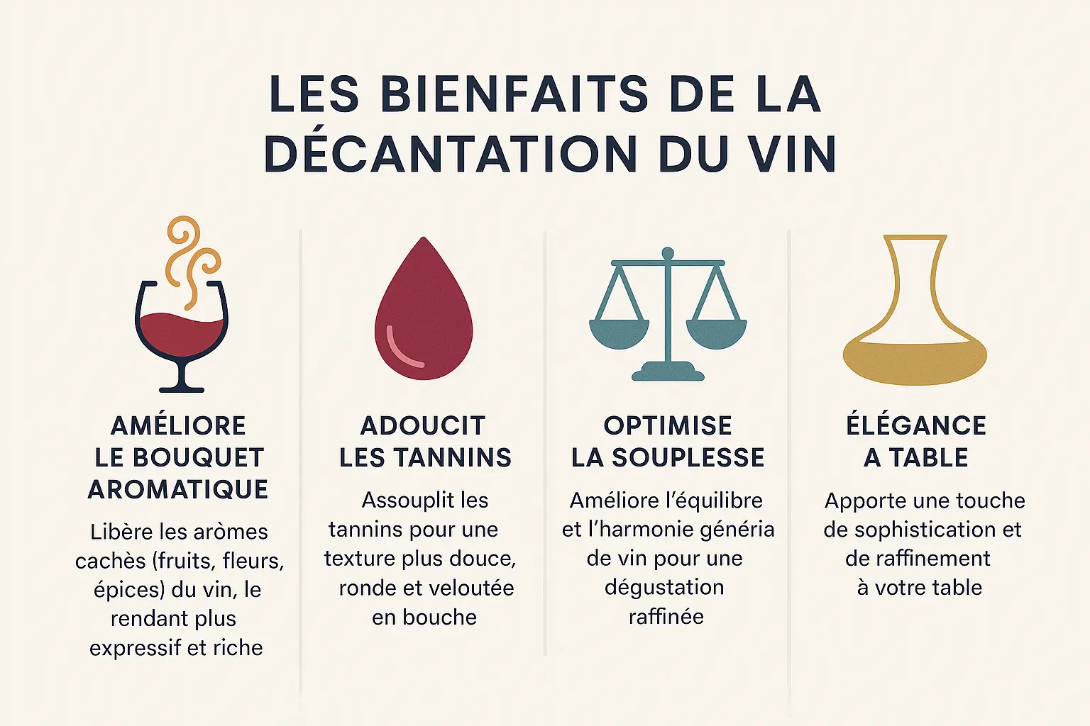 Illustration du carafage du vin