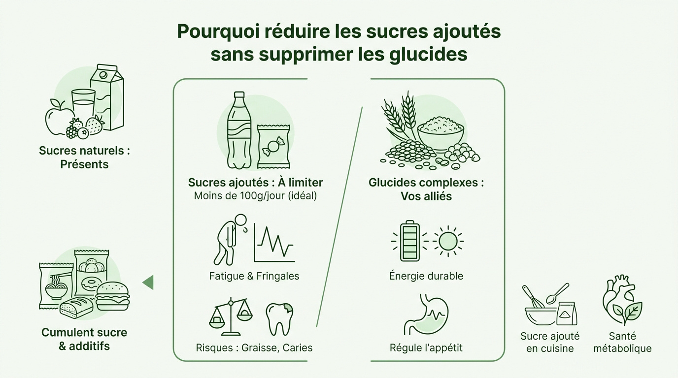 Comparaison entre glucides complexes et sucres ajoutés pour une alimentation équilibrée