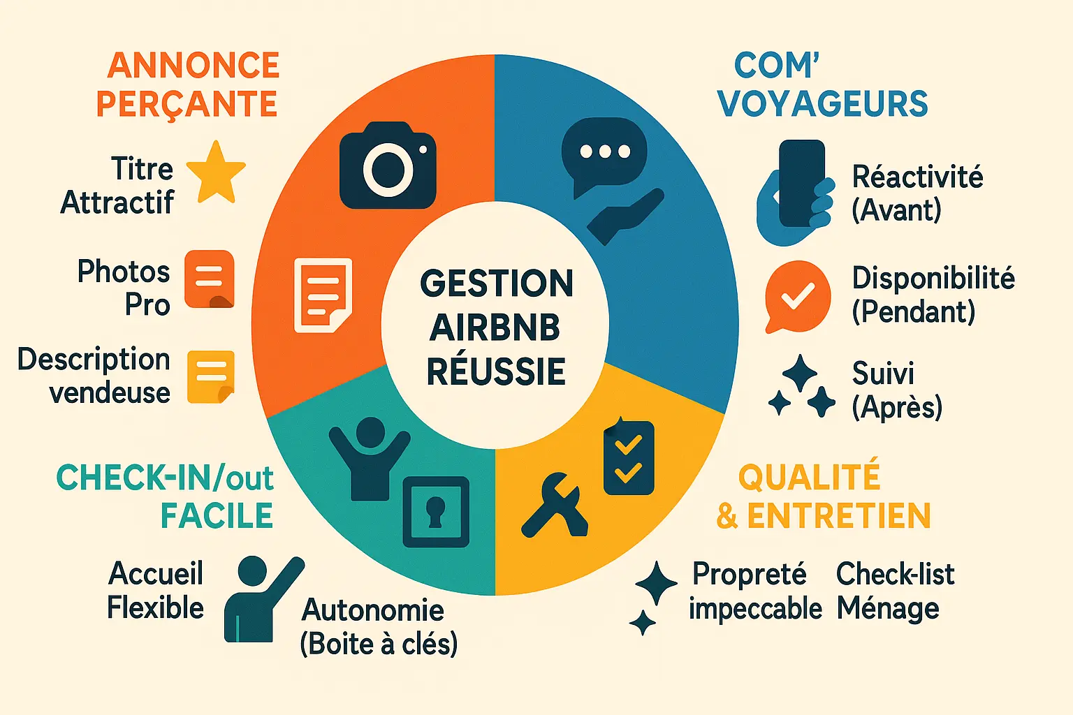 Illustration d'une gestion efficace d'une location Airbnb