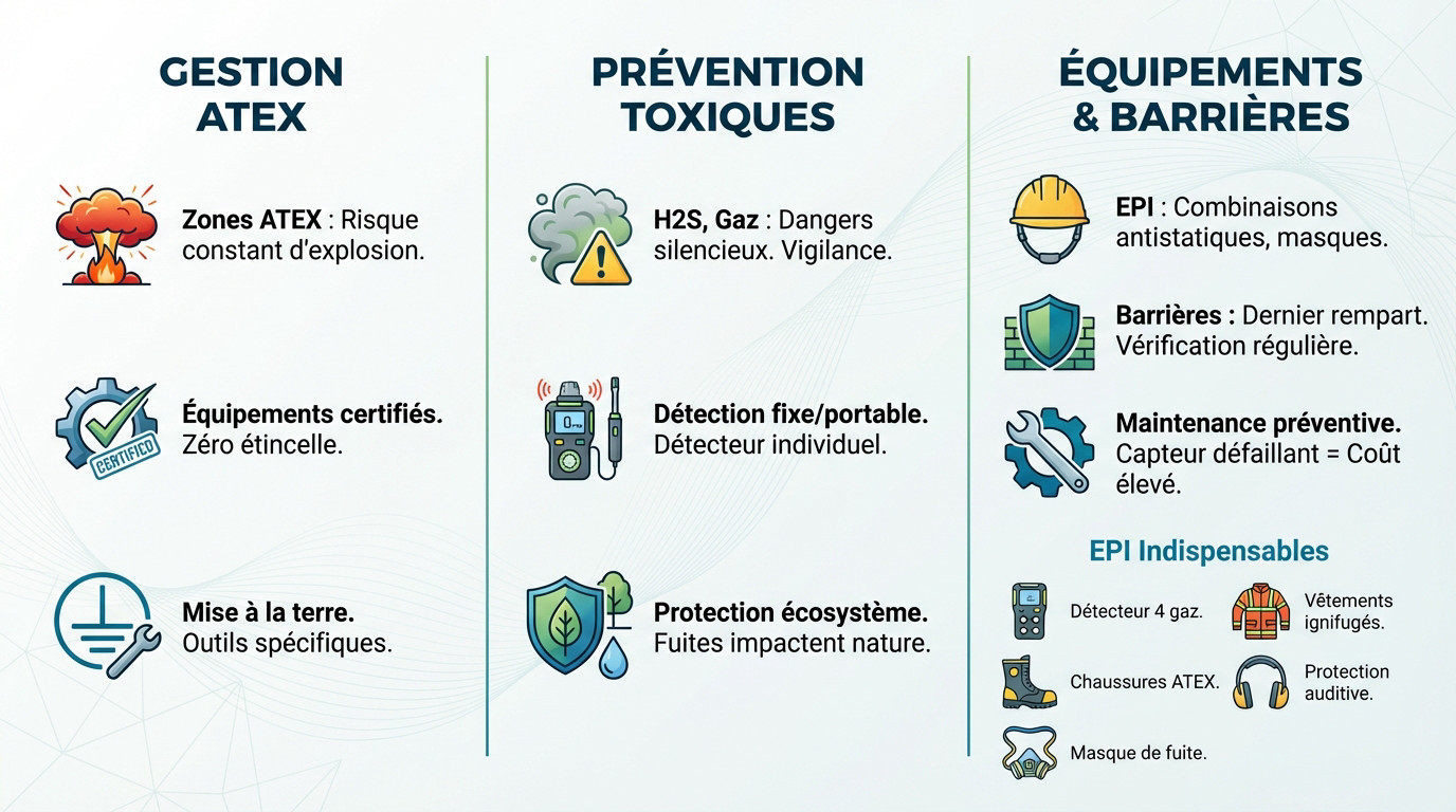 Gestion des risques ATEX et toxiques en raffinerie
