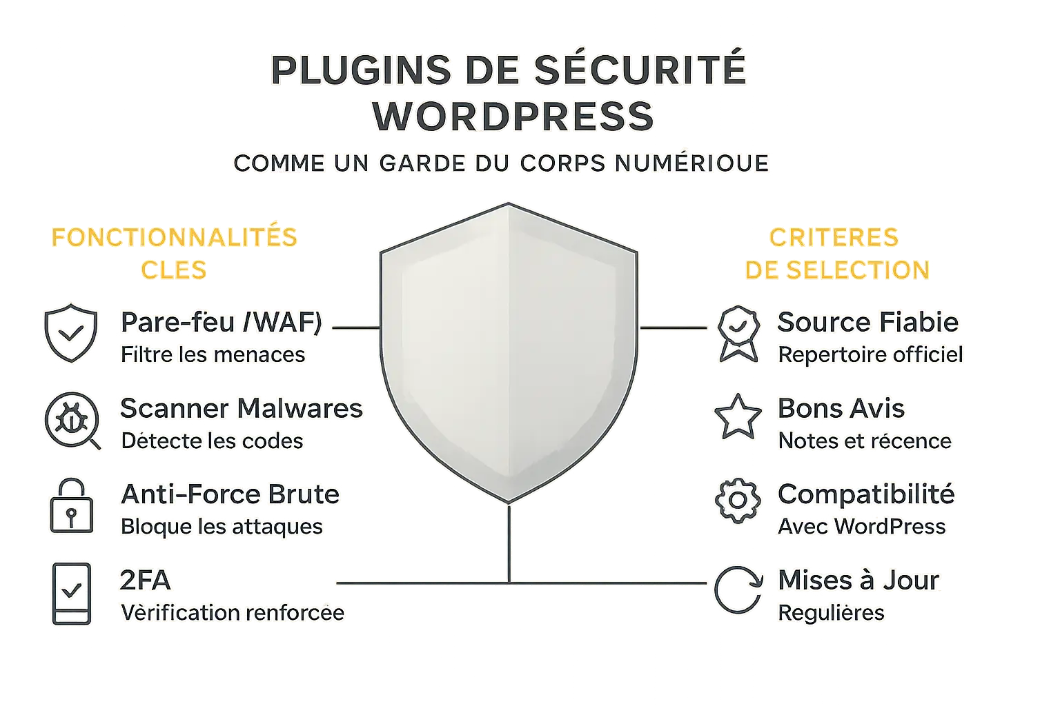 Illustration d'un <strong>plugin de sécurité WordPress</strong>