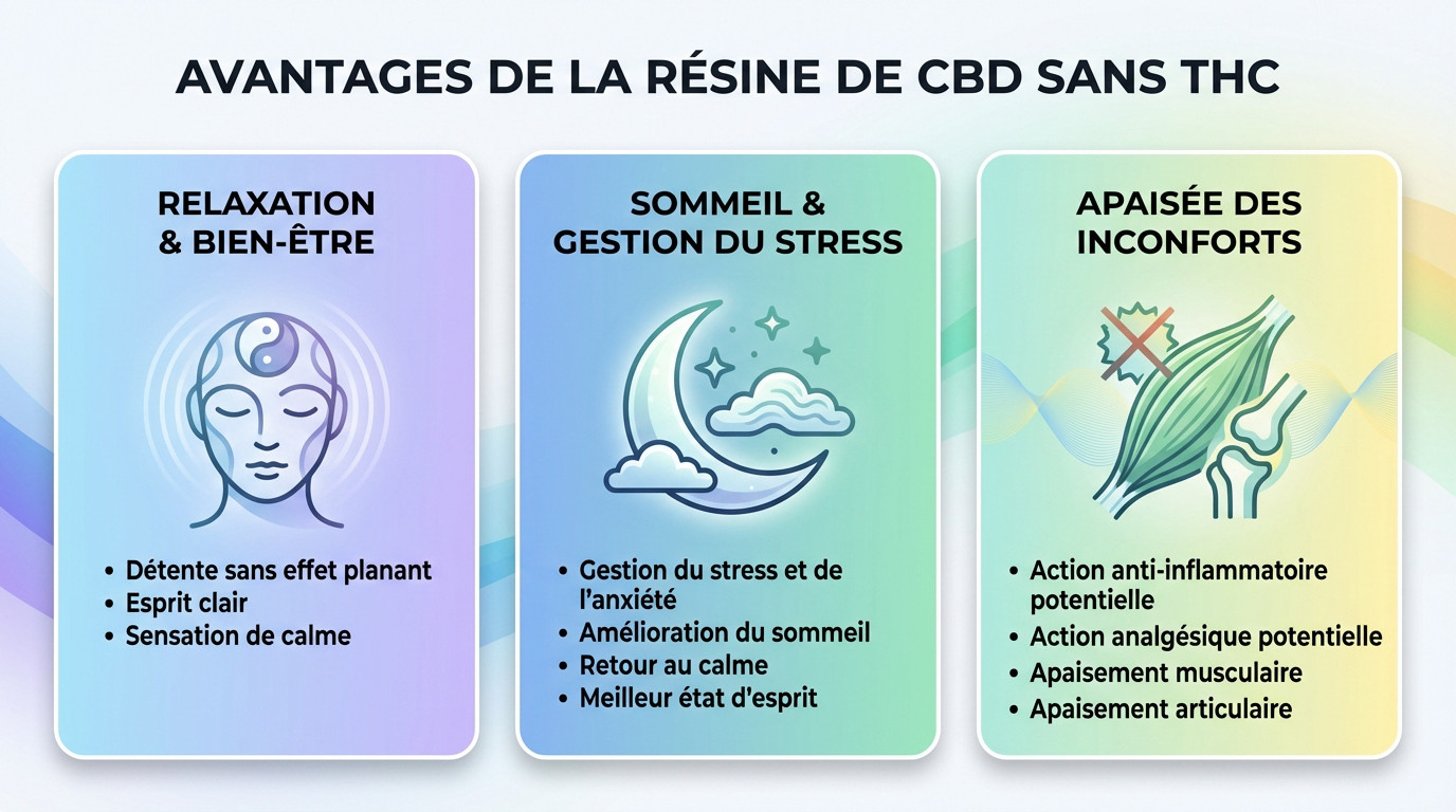 Morceau de résine CBD sans THC à texture compacte et grasse