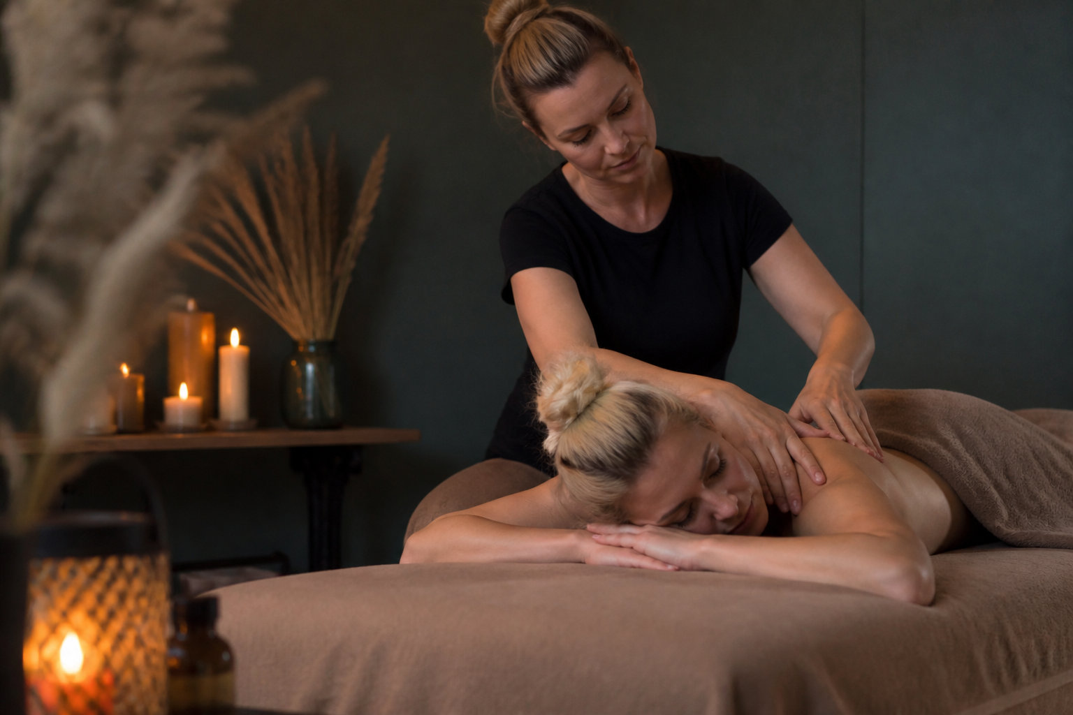 Séance de massage bien-être dans une ambiance apaisante