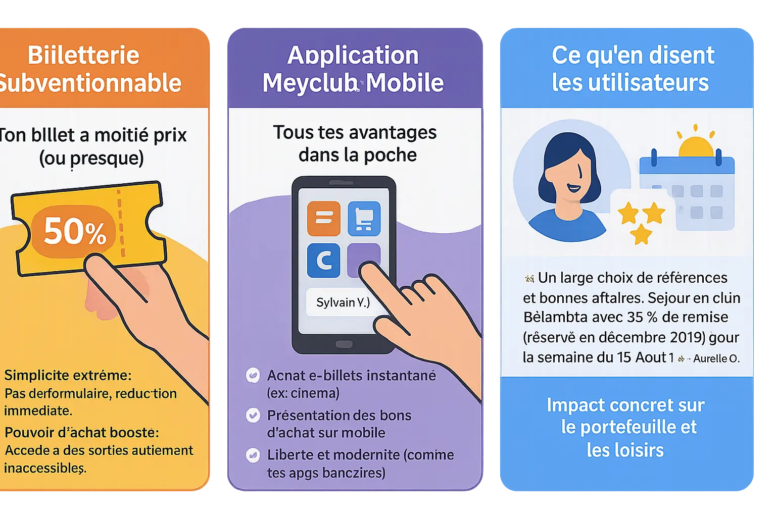 Illustration de l'application Meyclub sur smartphone