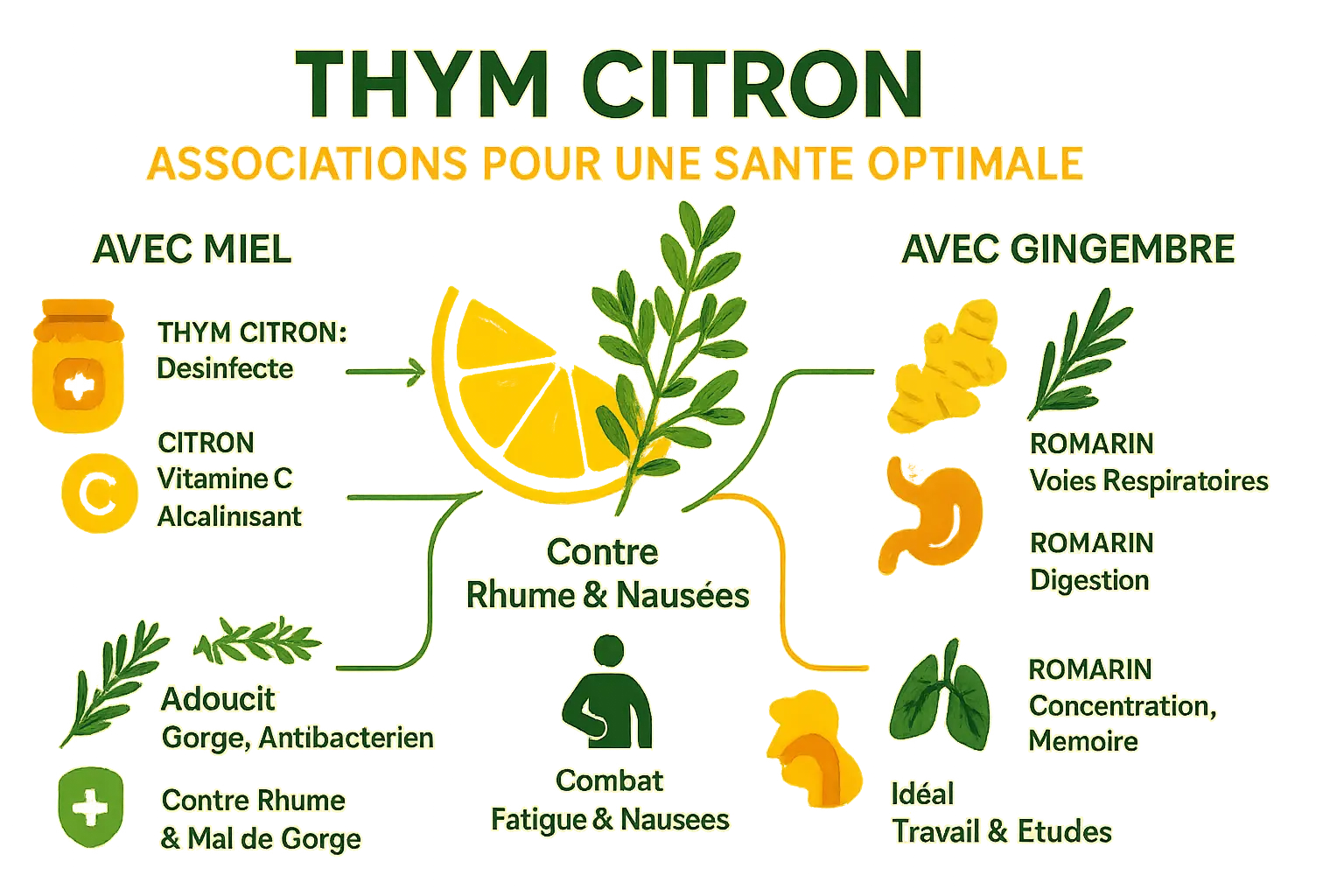 Infusion de thym citron avec des ingrédients complémentaires