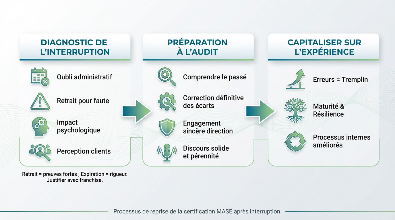Diagnostic et audit pour la reprise de la certification MASE après interruption