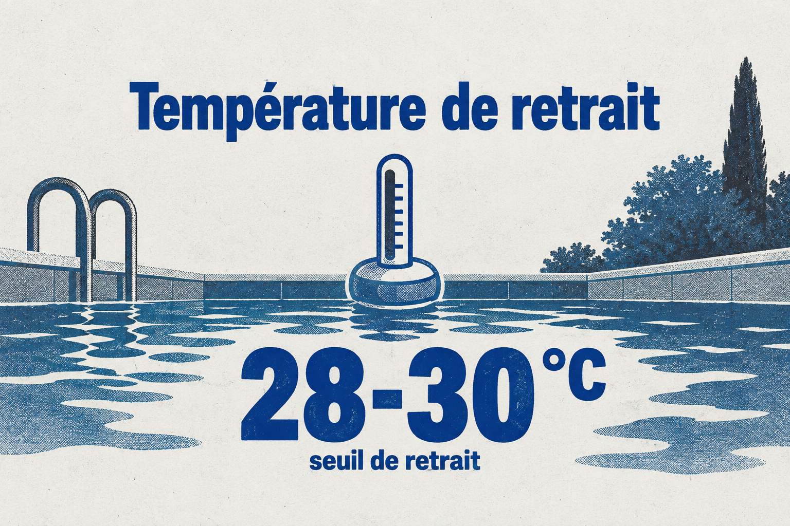 La bâche à bulles doit être retirée dès que l'eau atteint 28 à 30 °C pour éviter surchauffe et algues.