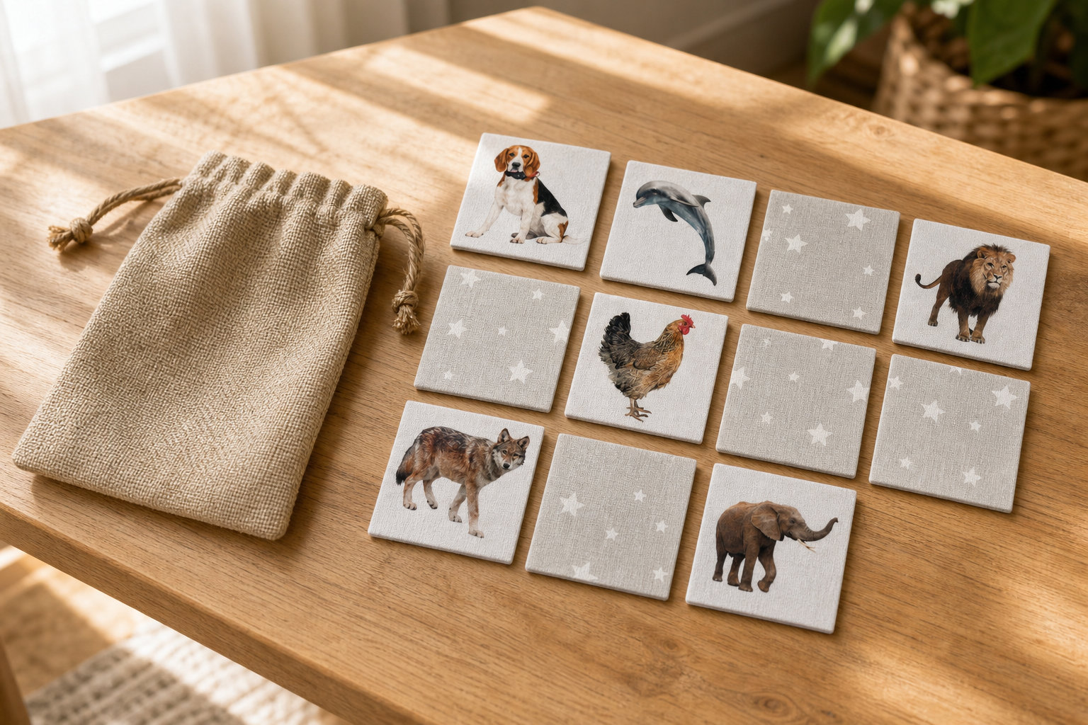 Jeu Memory Tissu éducatif Les Animaux : le réalisme des photos