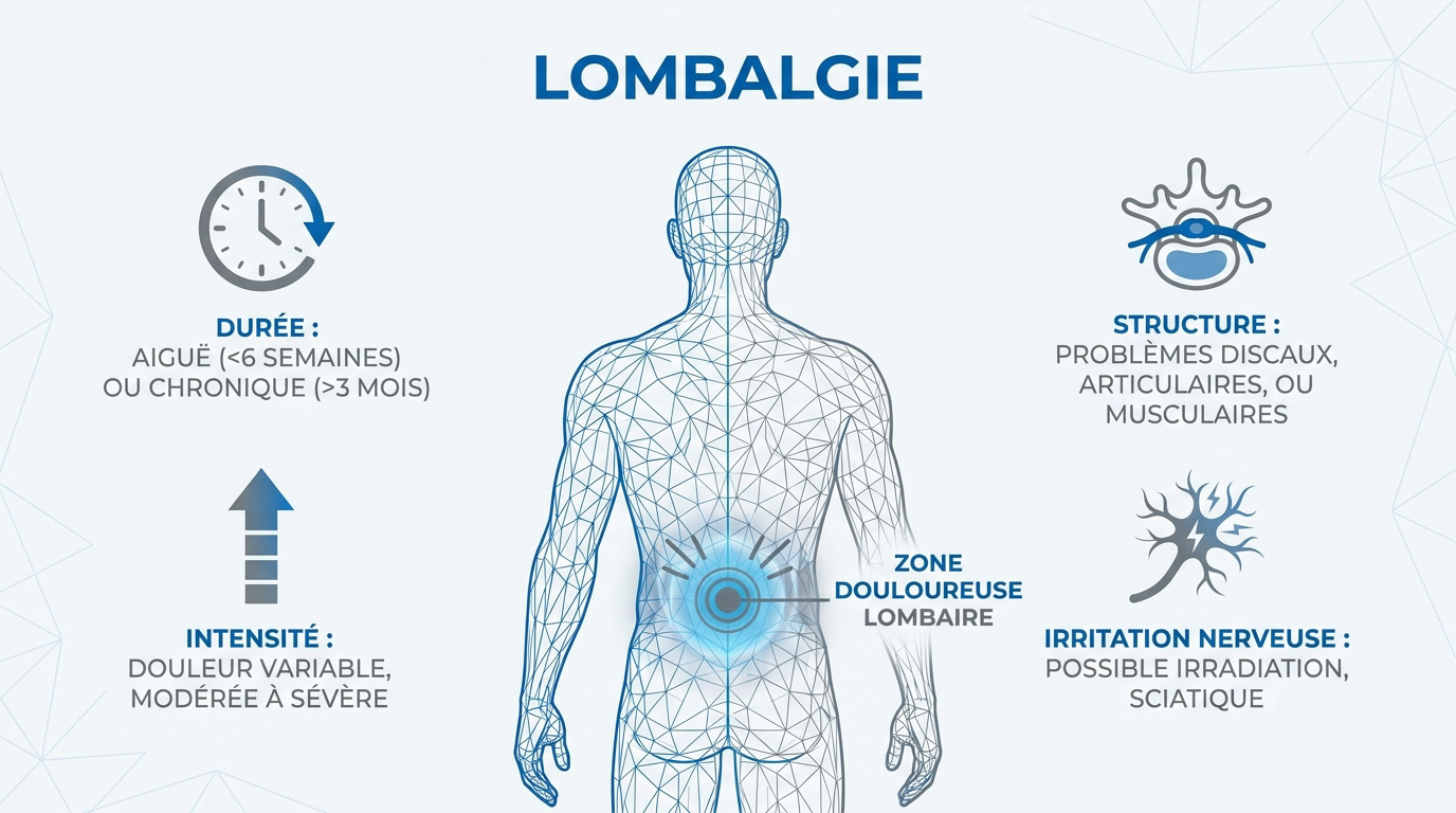 Infographie sur les causes et symptômes de la lombalgie