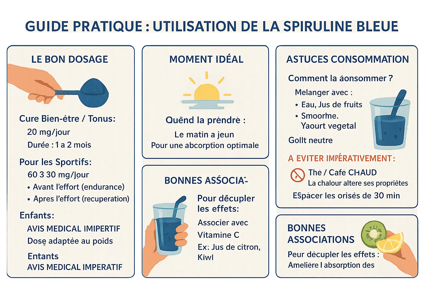 Spiruline bleue en poudre dans un bol