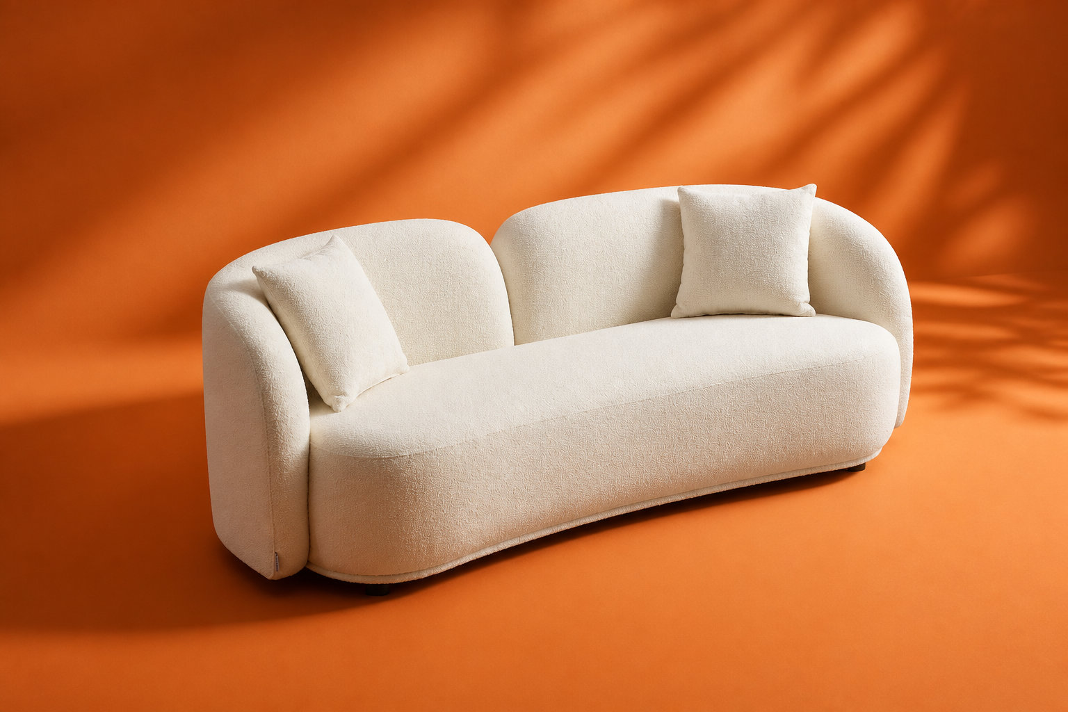 Canapé LINORIA en bouclette blanche : la douceur minimaliste 🐚