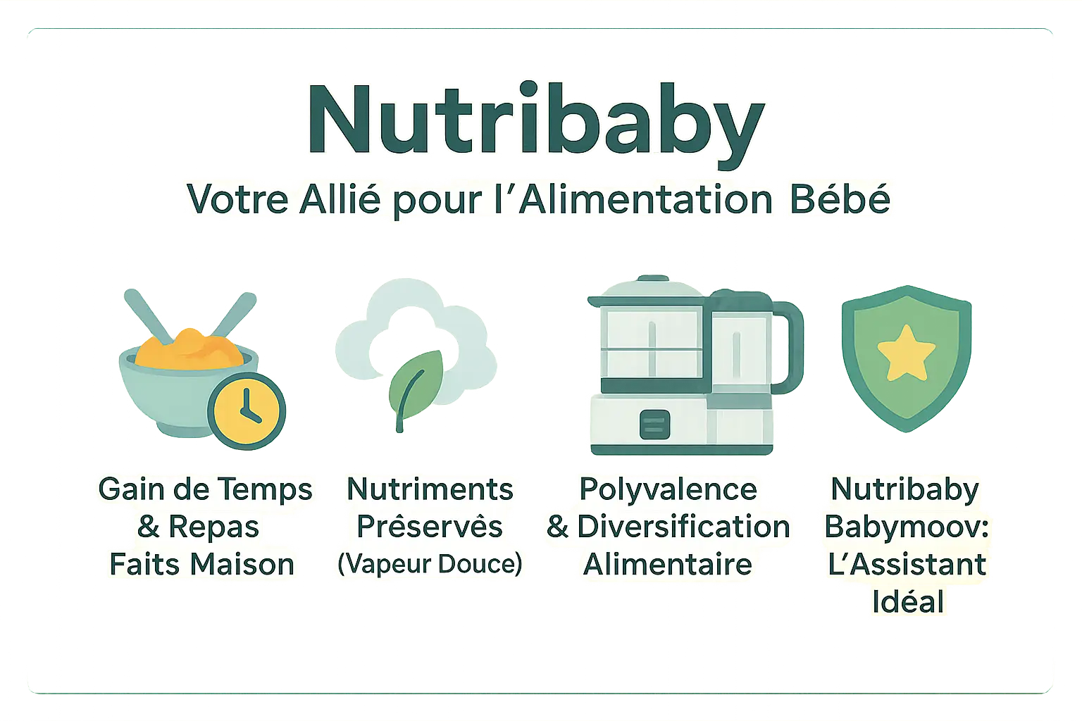 Robot cuiseur Nutribaby en cuisine avec des légumes et un bol de purée