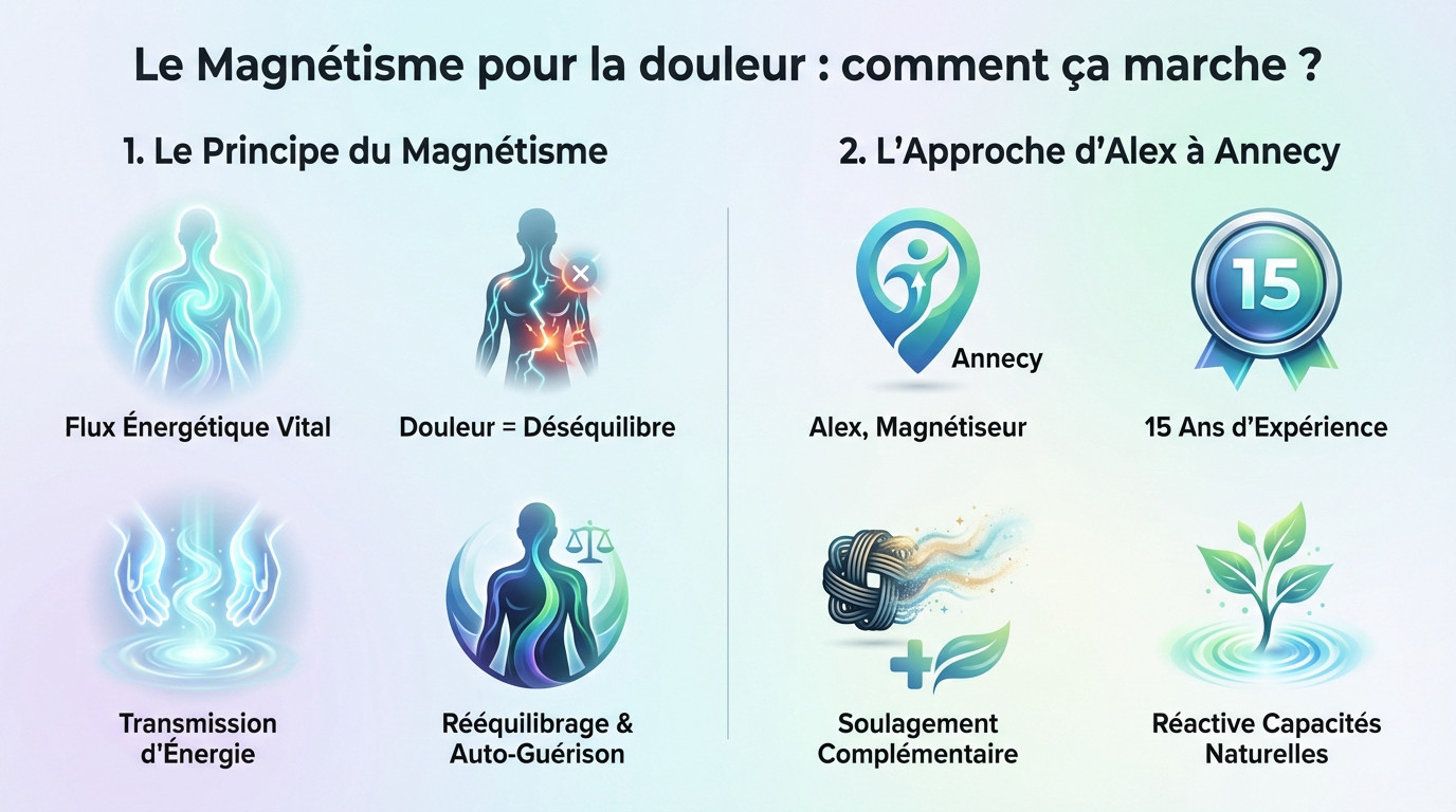 Séance de magnétisme pour soulager la douleur par imposition des mains