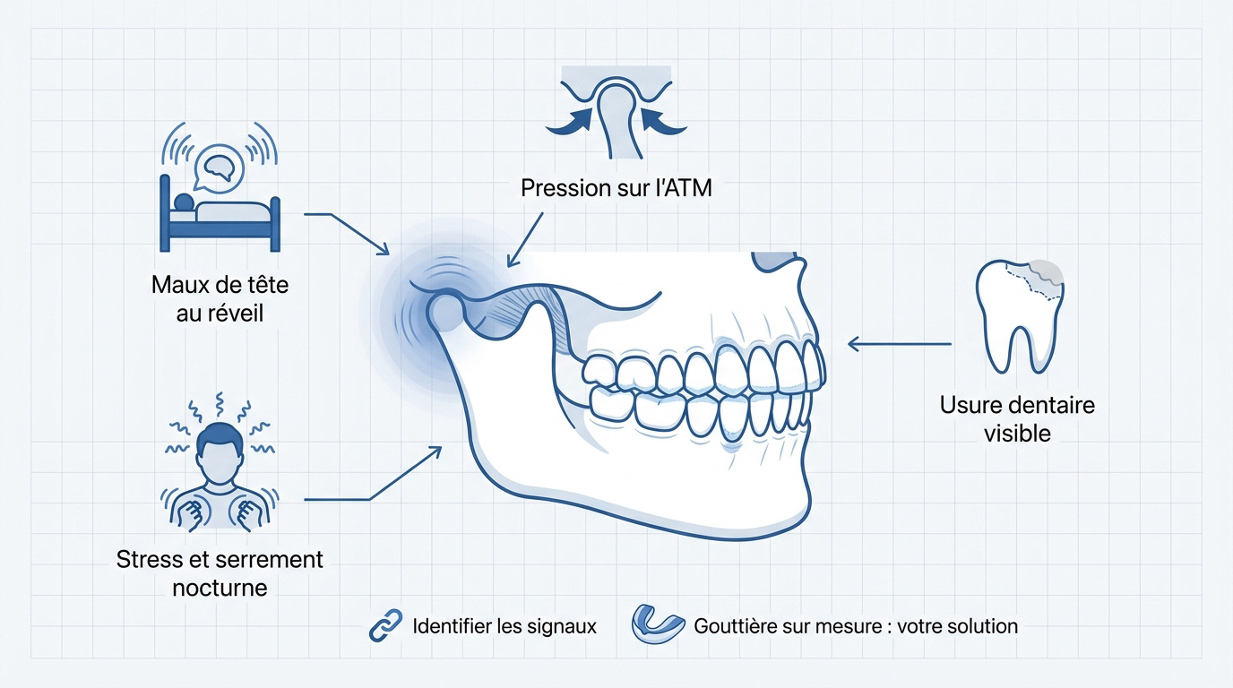 Illustration des tensions de la mâchoire et solutions contre le bruxisme