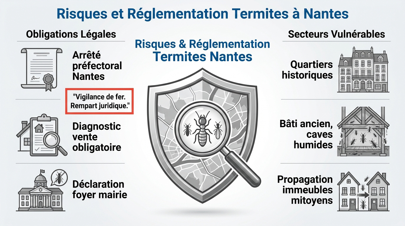 Diagnostic et réglementation des termites à Nantes en Loire-Atlantique