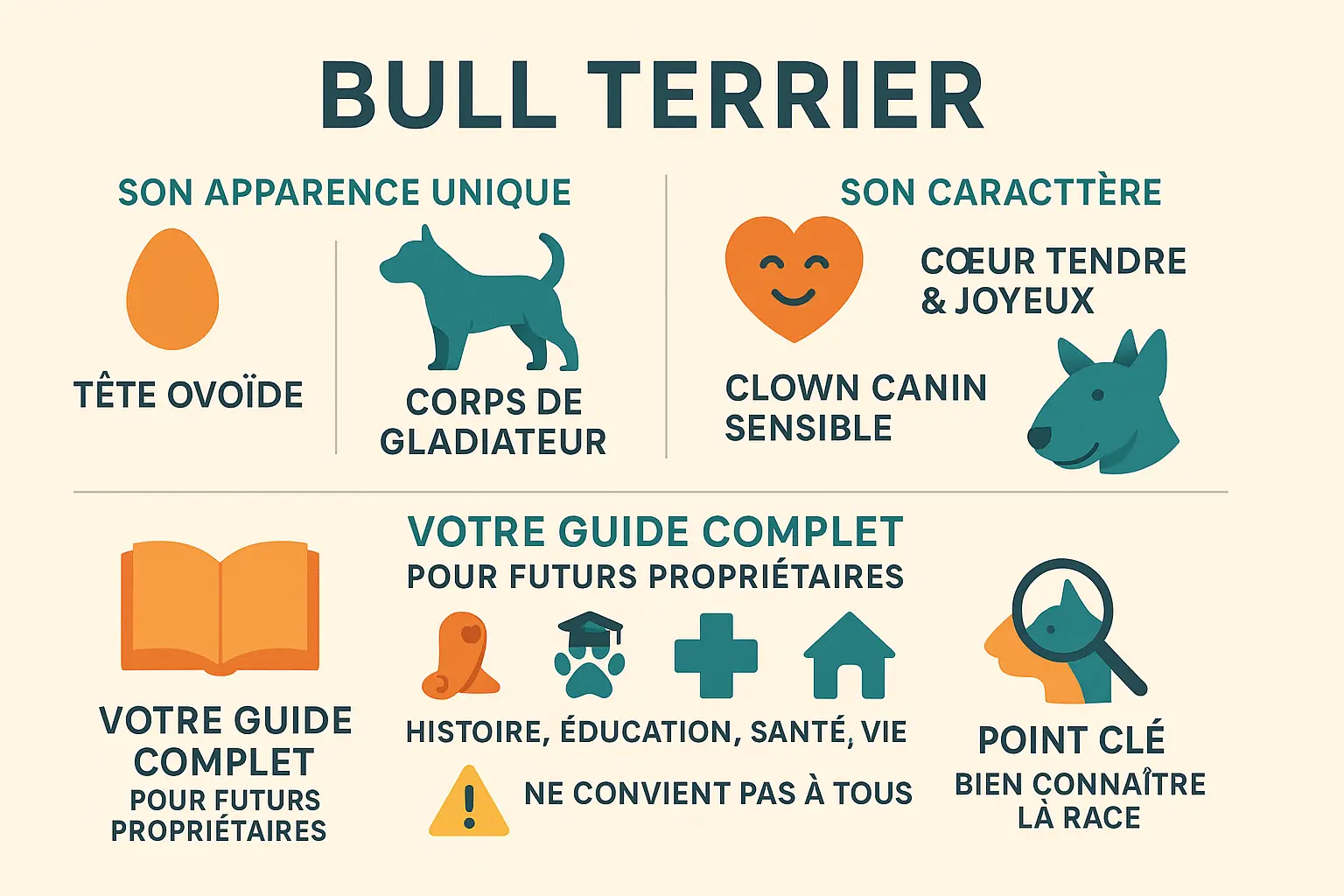 Infographie <strong>Le Bull Terrier : Guide pour futurs propriétaires</strong>