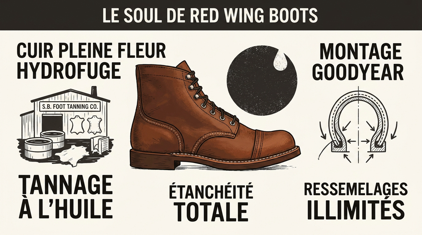 Cuir pleine fleur Red Wing