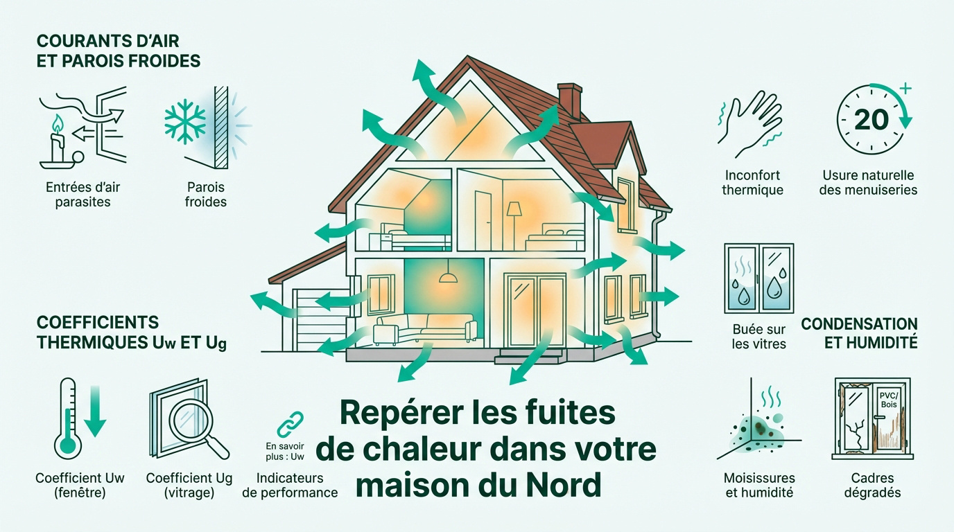 Repérer les fuites de chaleur sur une fenêtre