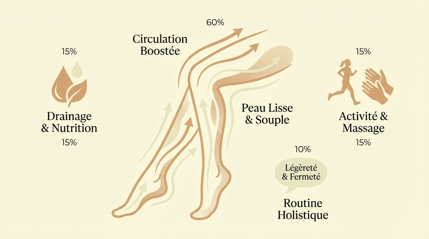 Schéma des bienfaits du drainage lymphatique sur la circulation et la peau