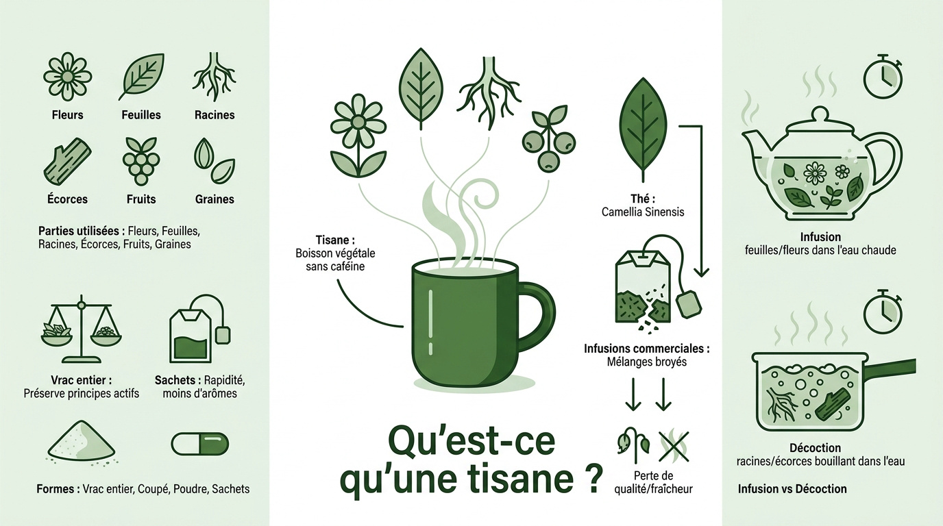 Plantes séchées en vrac pour la préparation d'une tisane naturelle