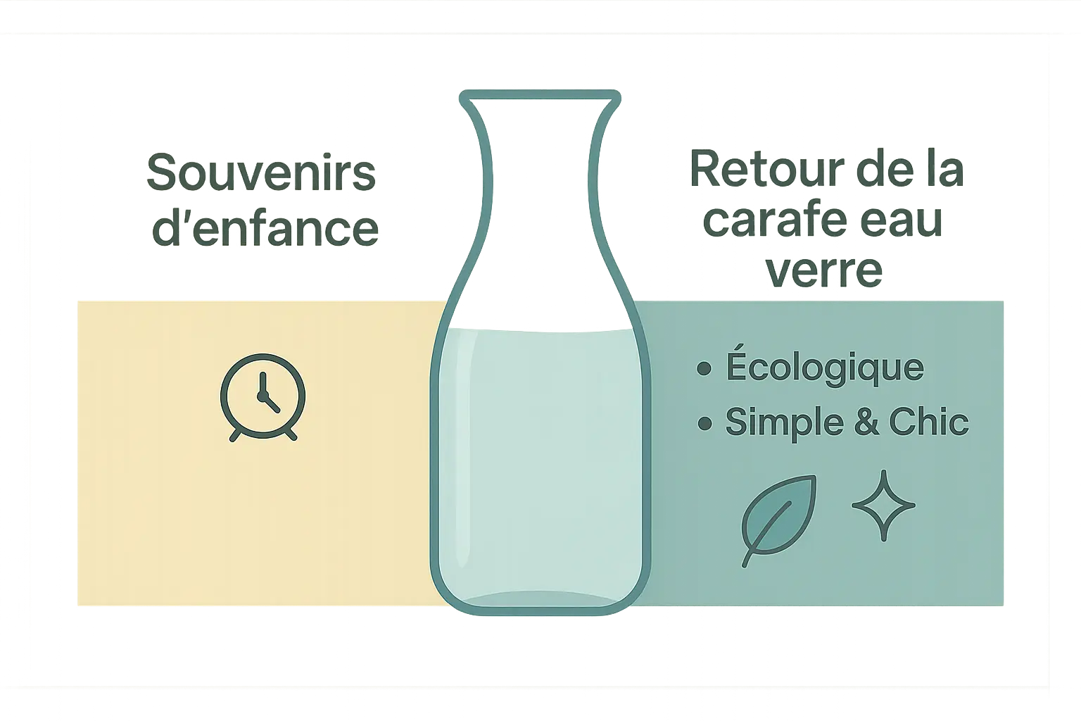 Carafe en verre élégante sur une table