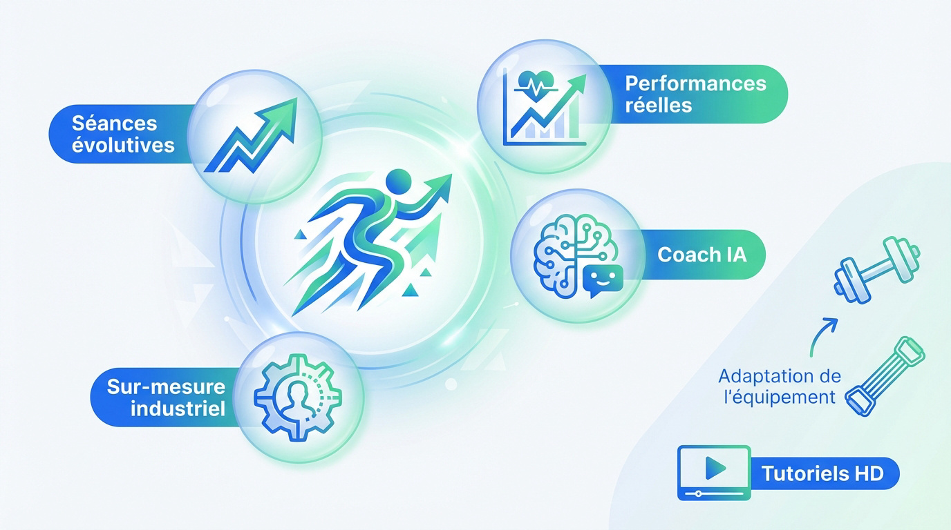 athlète suivant sa progression sur une application mobile de coaching fitness