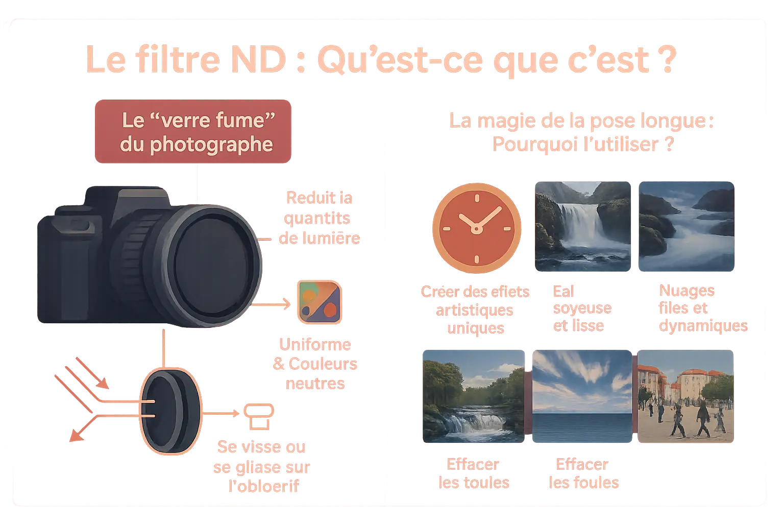 Exemple d'effet de flou avec filtre ND sur une cascade