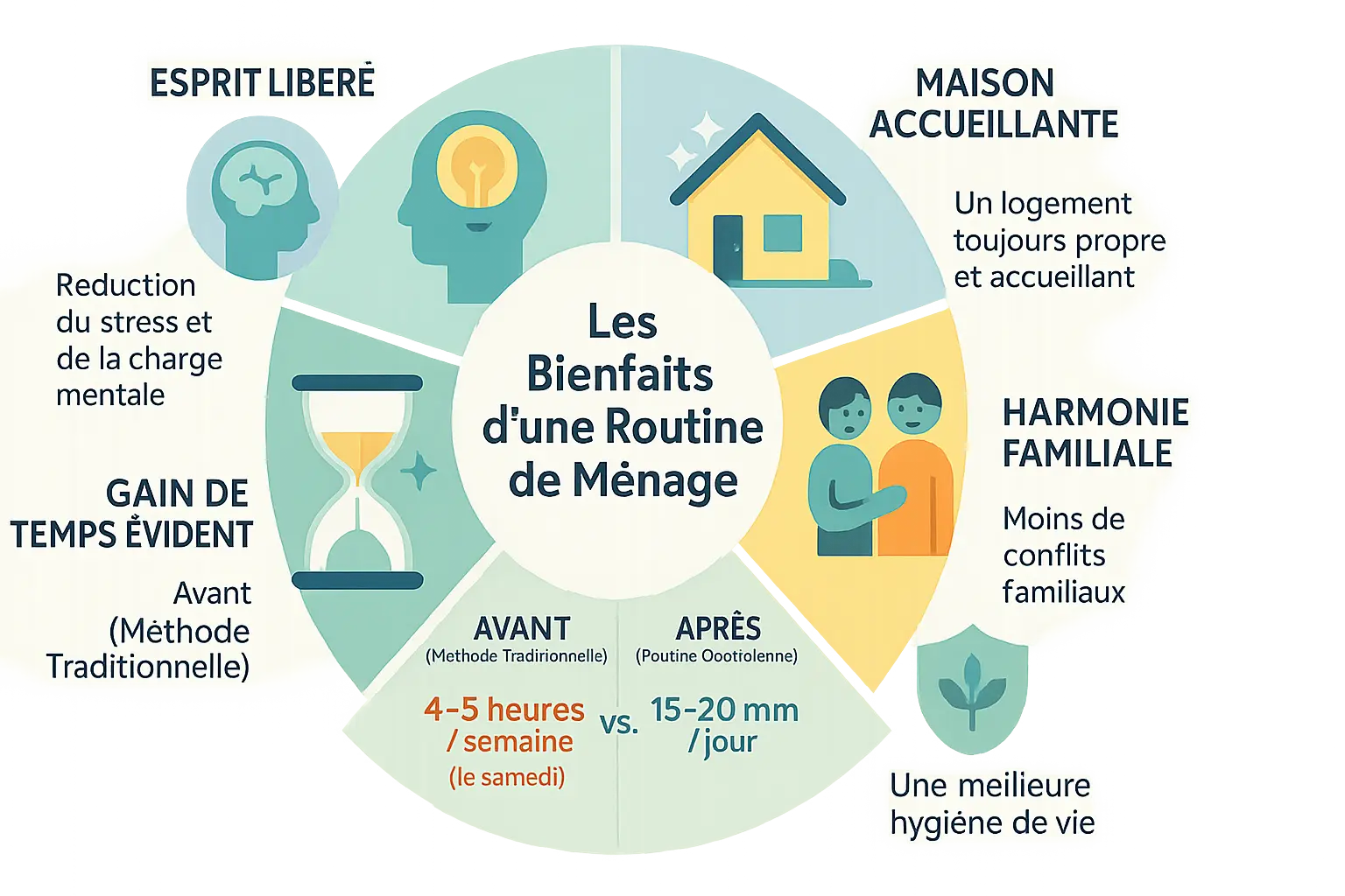 Une famille organisée planifiant ensemble une routine de ménage efficace