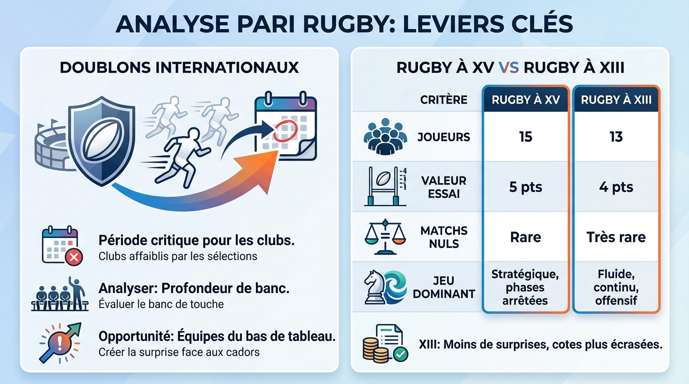 Analyse des statistiques et cotes pour les paris sportifs rugby