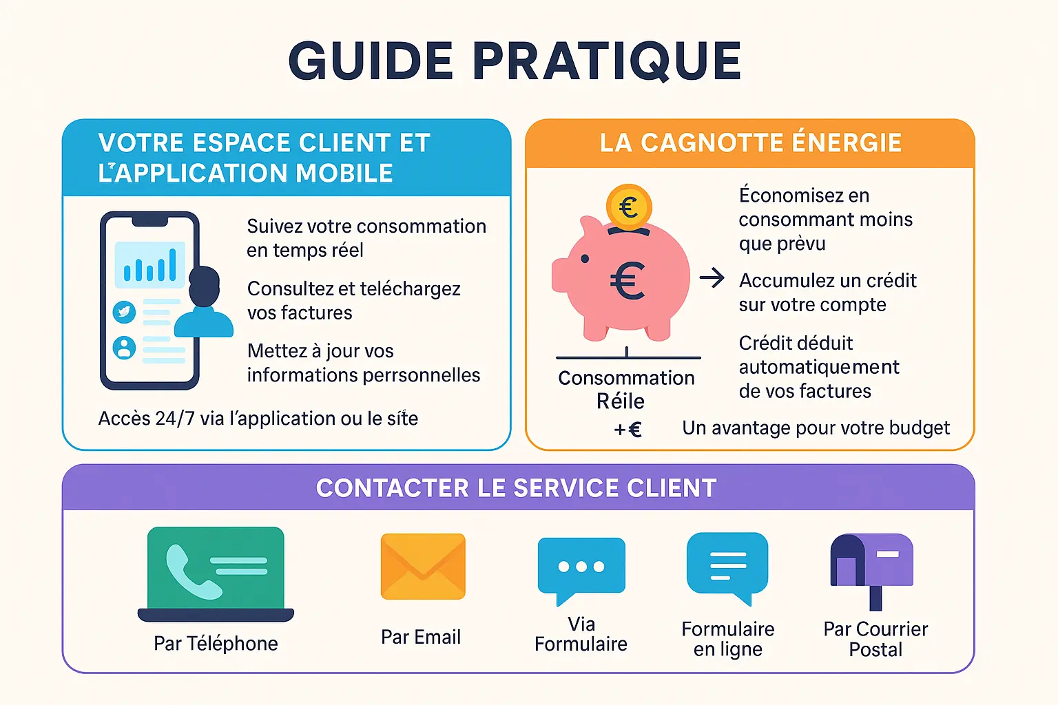 Interface de l'espace client Octopus Energy montrant suivi de consommation et gestion de cagnotte