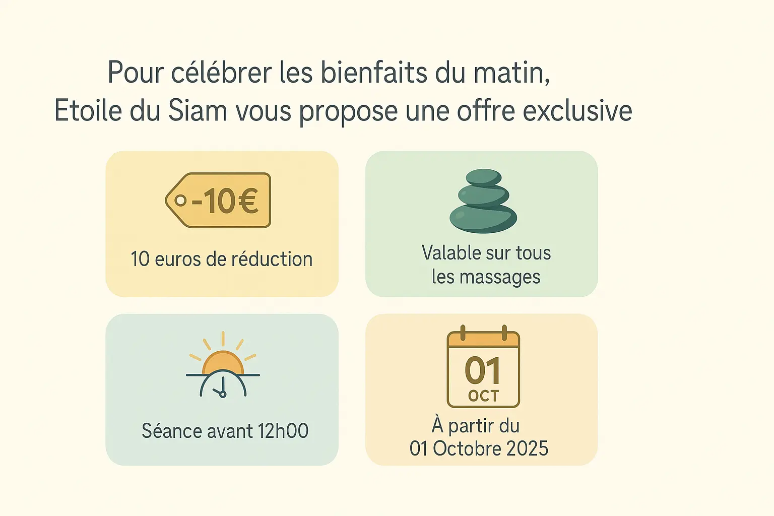 Offre exclusive matinale Etoile du Siam Biganos