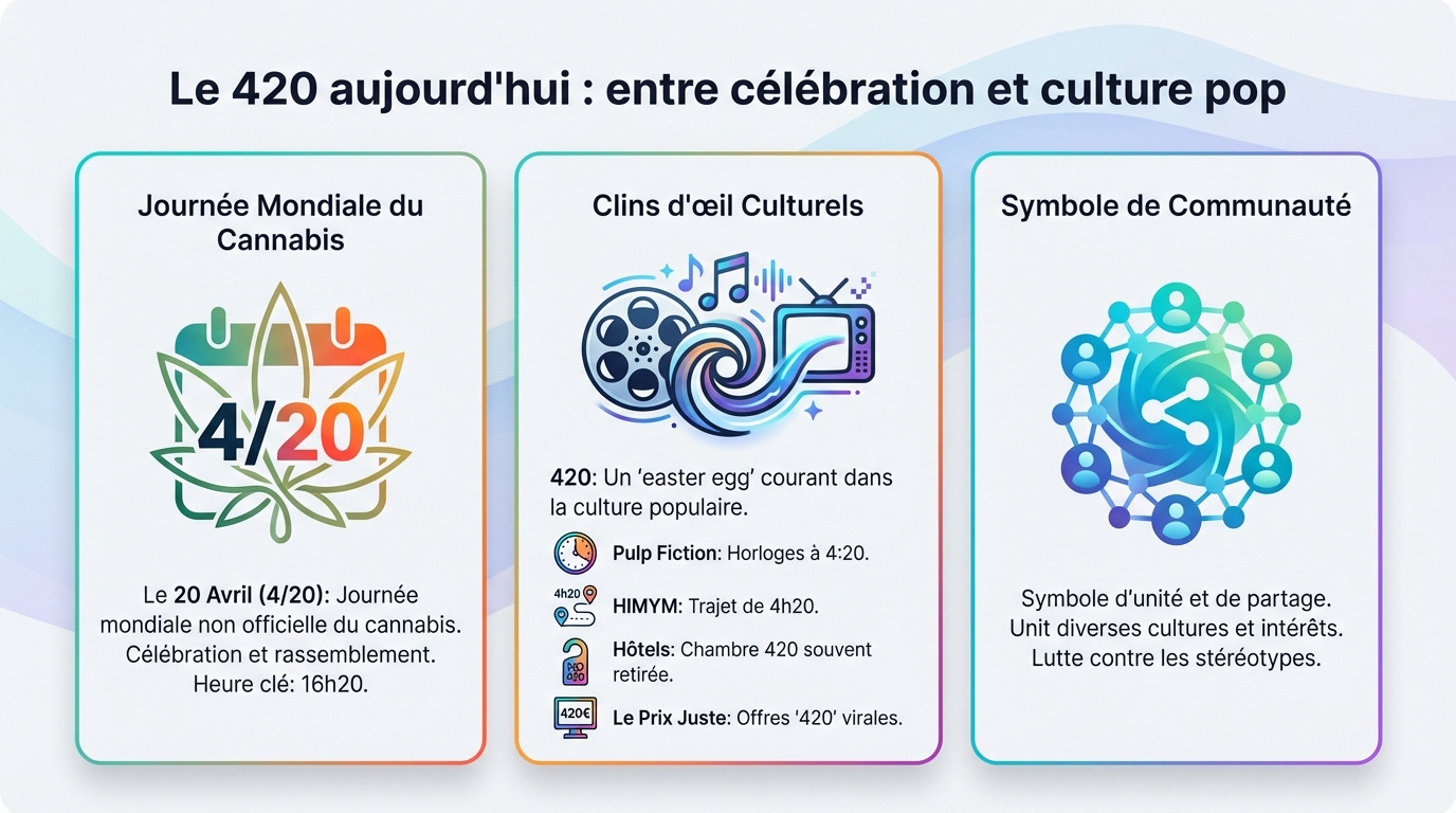 Célébration du 420 et culture pop : rassemblement festif et symboles cachés
