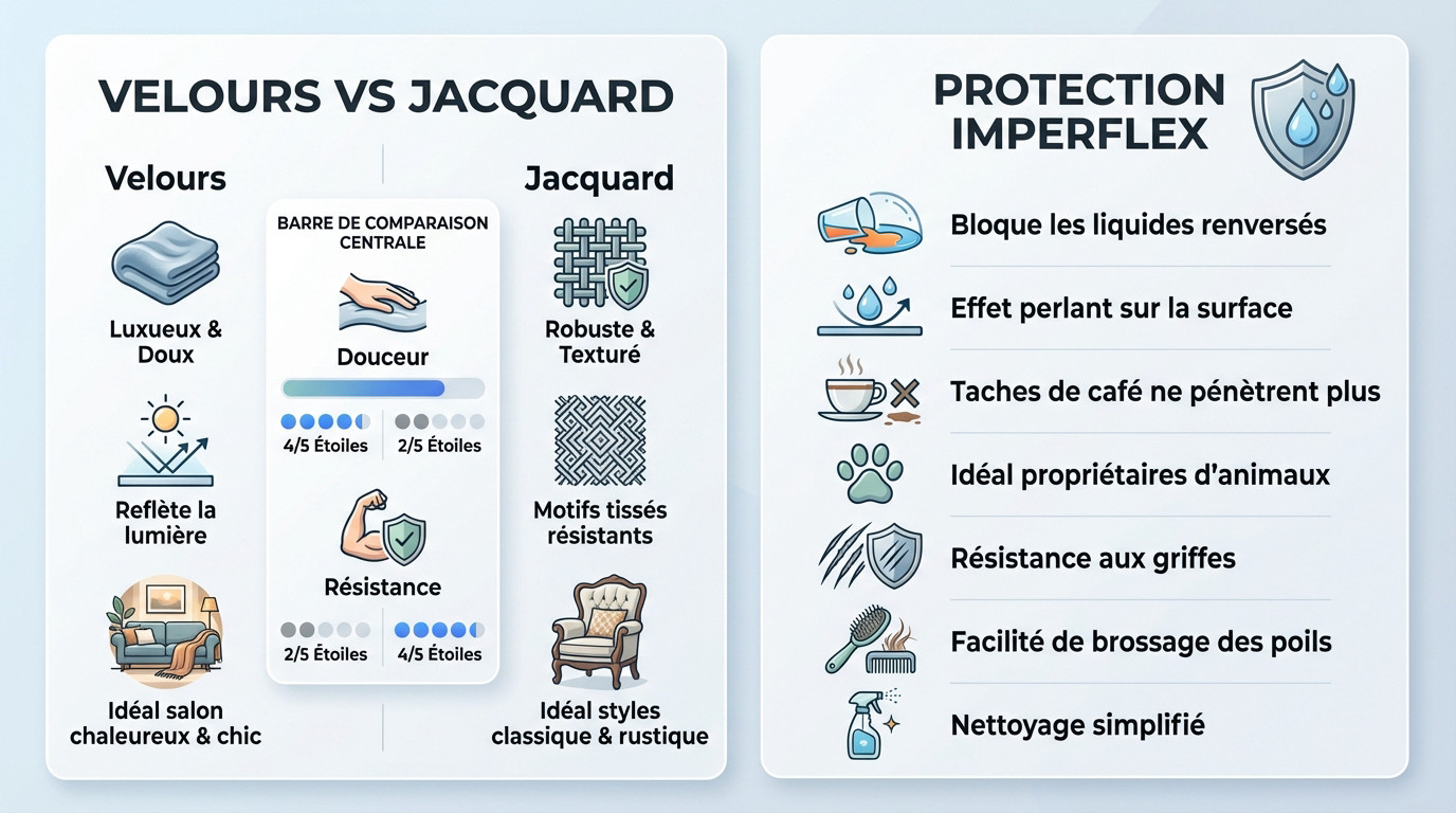 Comparaison entre le velours et le jacquard et présentation de la technologie ImperFlex