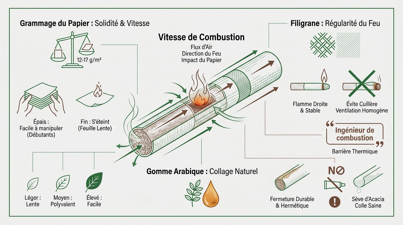 gros plan sur le filigrane d'une feuille à rouler montrant la texture du papier