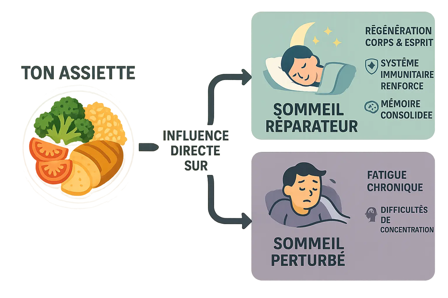 illustration d'un bol de fruits secs avec une banane et une tasse de thé