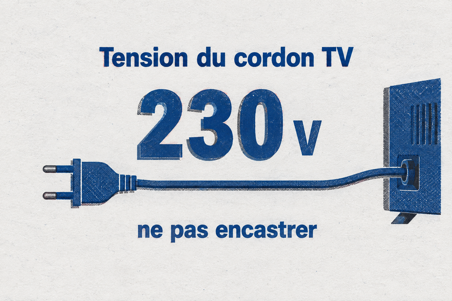 Le cordon d'alimentation d'une TV transporte 230 volts : il ne doit jamais être encastré dans le mur.