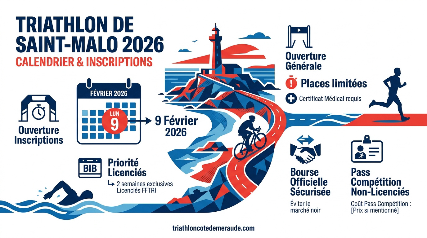 Triathlètes au départ sur la plage de Saint-Malo pour l'édition 2026