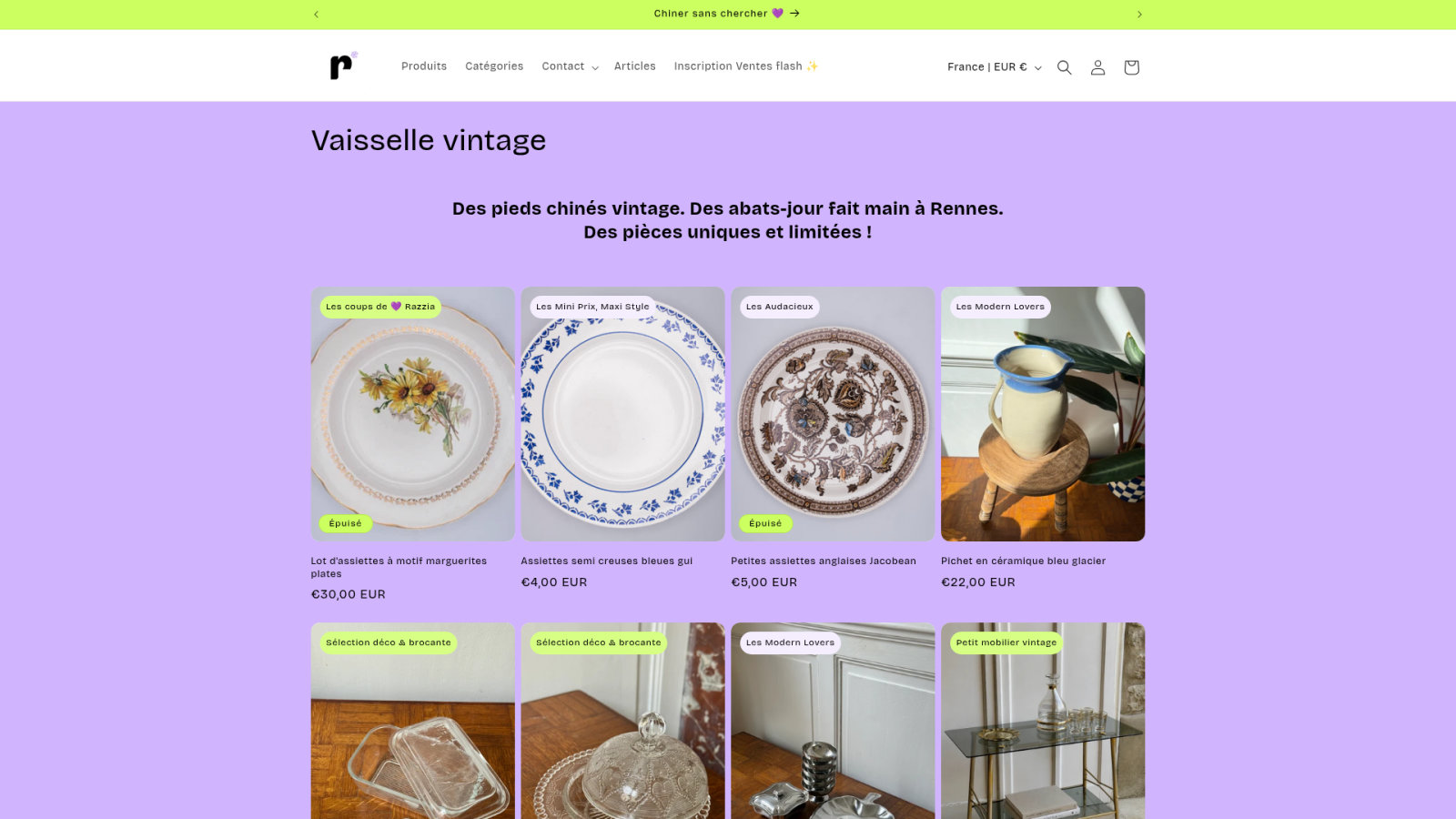 Explore nos gammes de vaisselle chinée pour une table unique ! ✨