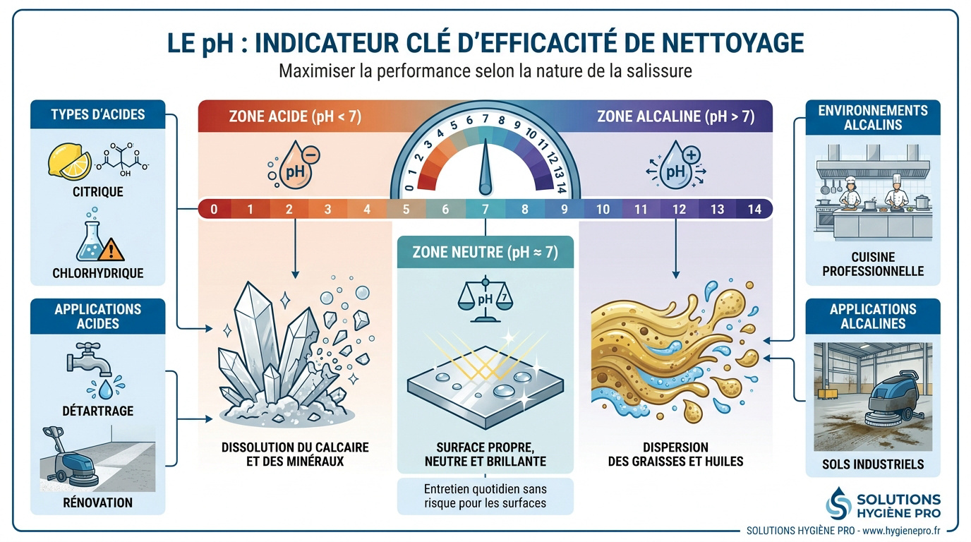 &Eacute;chelle du pH pour la classification des produits d'entretien professionnels