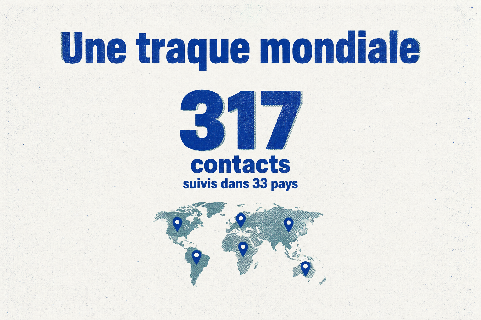 Pour le foyer du MV Hondius, 317 contacts à haut risque ont été suivis dans 33 pays.